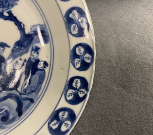 Une assiette en porcelaine de Chine en bleu et blanc ko-sometsuke pour le march&eacute; japonais, Tianqi