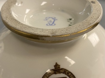An armorial S&egrave;vres porcelain cup and saucer with the arms of von Linsingen, France, 1st half 19th C.