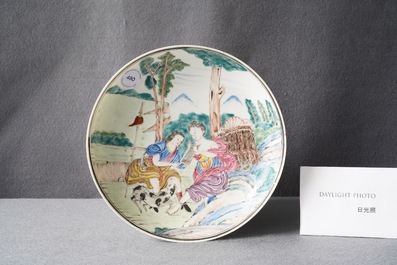 A Chinese famille rose mythological subject plate for the European market, Qianlong