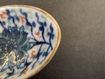 Trois cuill&egrave;res en porcelaine de Chine doucai, 19&egrave;me