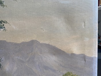 Willem Jan Pieter van der Does (1889-1966), huile sur toile: 'Une vue &agrave; Bali'