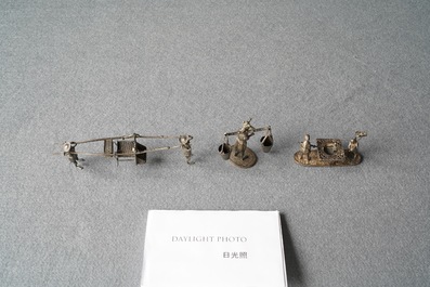 A group of Chinese silver miniatures, 19th C.