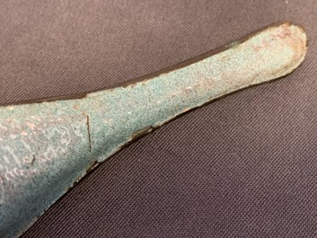 Six Chinese Yixing stoneware, lacquer and Canton enamel spoons, 19/20th C.