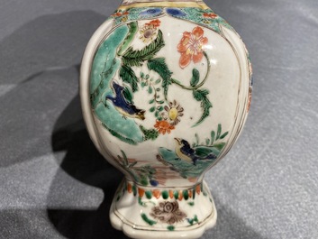 Two Chinese famille verte 'qilin' vases, Kangxi