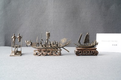 A group of Chinese silver miniatures, 19th C.
