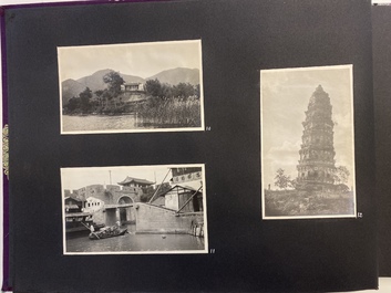 Een aantrekkelijk reisalbum met 107 zwart-witfoto's uit China, ca. 1900-1920