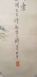 Qian Huian (1833-1911), inkt en kleur op papier, 19e eeuw: 'Fugui shoukao, naar Wen Anguo'