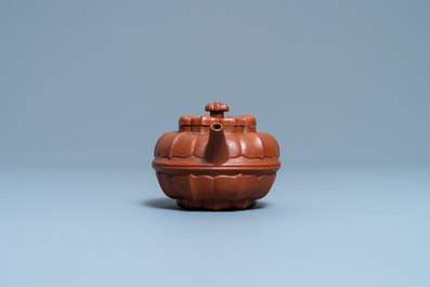 A Chinese Yixing stoneware teapot and cover, Kangxi