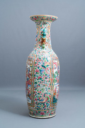 A pair of massive Chinese famille rose vases, 19th C.