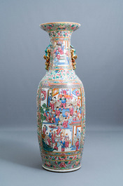 A pair of massive Chinese famille rose vases, 19th C.