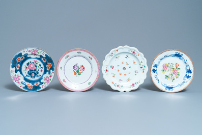 Eight Chinese famille rose plates, Qianlong
