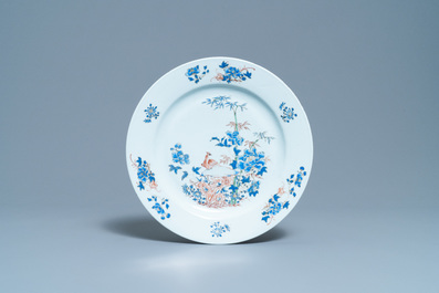 Two Chinese chargers and five plates, Kangxi/Qianlong