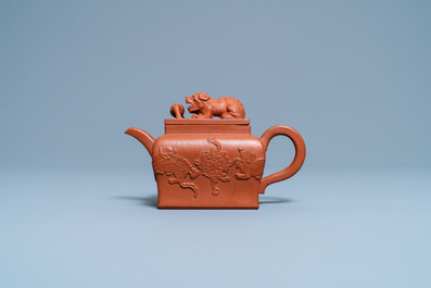 A Chinese Yixing stoneware teapot and cover, Kangxi