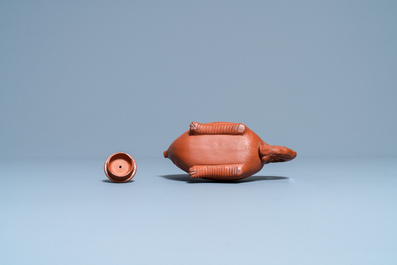 A Chinese Yixing 'phoenix' stoneware teapot and cover, Kangxi