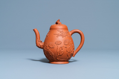 A Chinese Yixing stoneware teapot and cover, Kangxi