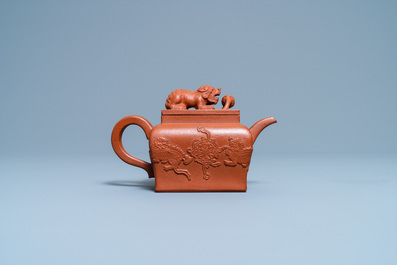 A Chinese Yixing stoneware teapot and cover, Kangxi