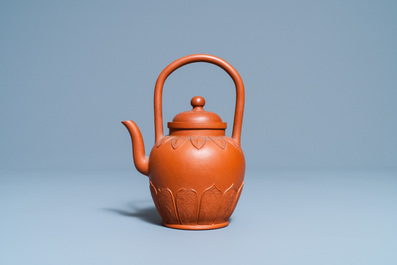 A Chinese Yixing stoneware teapot and cover, Kangxi