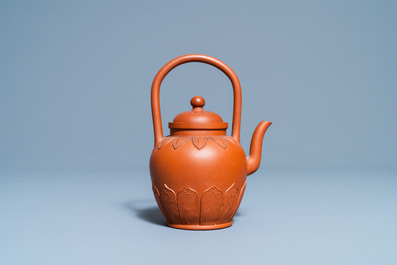 A Chinese Yixing stoneware teapot and cover, Kangxi