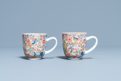 A pair of Chinese famille rose cups, Yongzheng