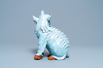 A Chinese robin's egg-glazed Shiwan pottery model of a qilin, 18/19th C.