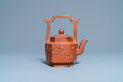 A Chinese Yixing stoneware teapot and cover, Kangxi