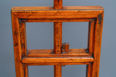 A pair of Chinese wooden lamp stands, 19th C.