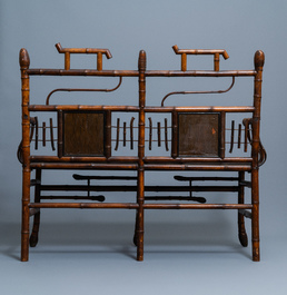 Three bamboo 'Japonism' chairs and a bench, probably Da&iuml; Nippon, Paris, late 19th C.