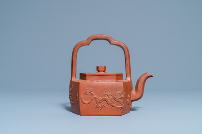 A Chinese Yixing stoneware teapot and cover, Kangxi