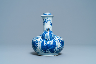A Chinese blue and white kendi, Wanli