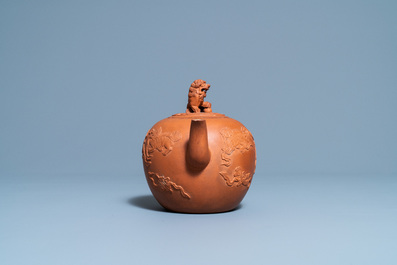 A large Chinese Yixing stoneware teapot and cover, Kangxi