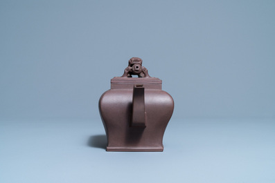 A large Chinese Yixing stoneware teapot and cover, Kangxi