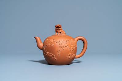 A large Chinese Yixing stoneware teapot and cover, Kangxi