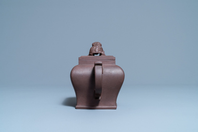 A large Chinese Yixing stoneware teapot and cover, Kangxi