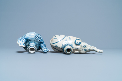 A Chinese blue and white 'duck' kendi and a Vietnamese 'elephant' kendi, Ming and 19th C.