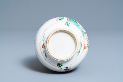 A Chinese famille verte double gourd vase, Kangxi