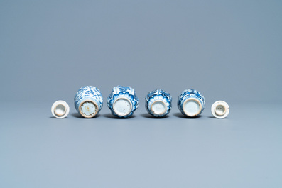 A collection of Chinese blue and white vases, Kangxi