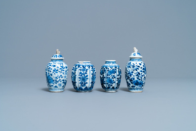A collection of Chinese blue and white vases, Kangxi