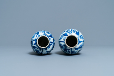 A collection of Chinese blue and white vases, Kangxi