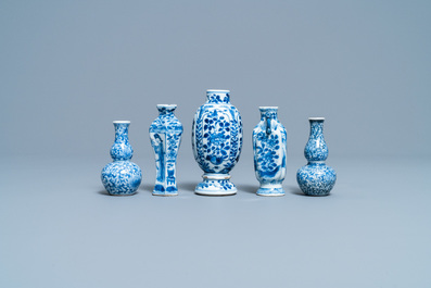 A collection of Chinese blue and white vases, Kangxi