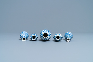 A collection of Chinese blue and white vases, Kangxi