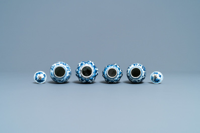 A collection of Chinese blue and white vases, Kangxi