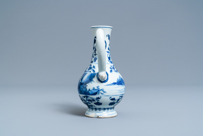 Een Chinese blauw-witte kan met een landschap, Transitie periode