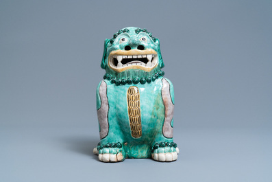 A large Chinese verte biscuit model of a luduan, probably Kangxi