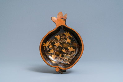 A large Chinese polychrome lacquer 'peach' box and cover, Kangxi