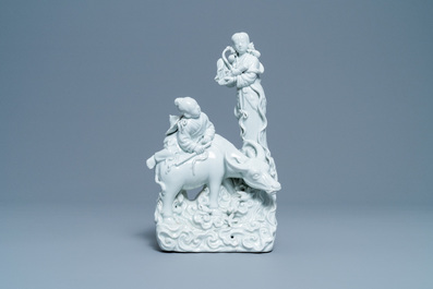 Un groupe en porcelaine blanc de Chine &agrave; sujet mythologique, R&eacute;publique