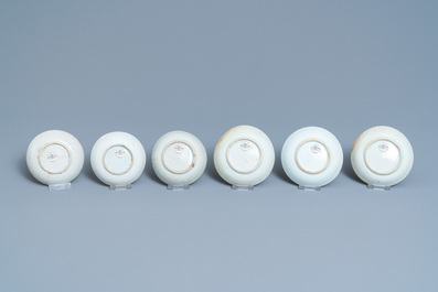 Neuf pi&egrave;ces en porcelaine de Chine Bencharong pour le march&eacute; thai, 19&egrave;me