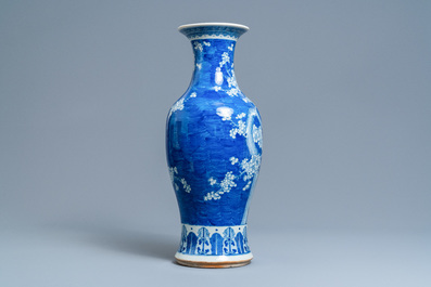 A Chinese blue and white 'prunus' vase, 19th C.