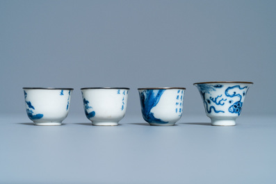 Eleven Chinese blue and white Vietnamese market 'Bleu de Hue' wares, 18/19th C.