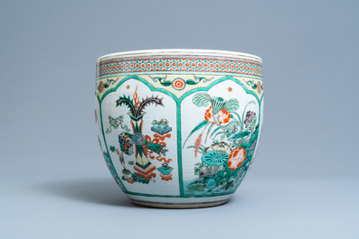 A Chinese famille verte jardini&egrave;re, 19th C.