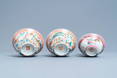 Six pi&egrave;ces en porcelaine de Chine famille rose pour le march&eacute; Straits ou Peranakan, 19&egrave;me